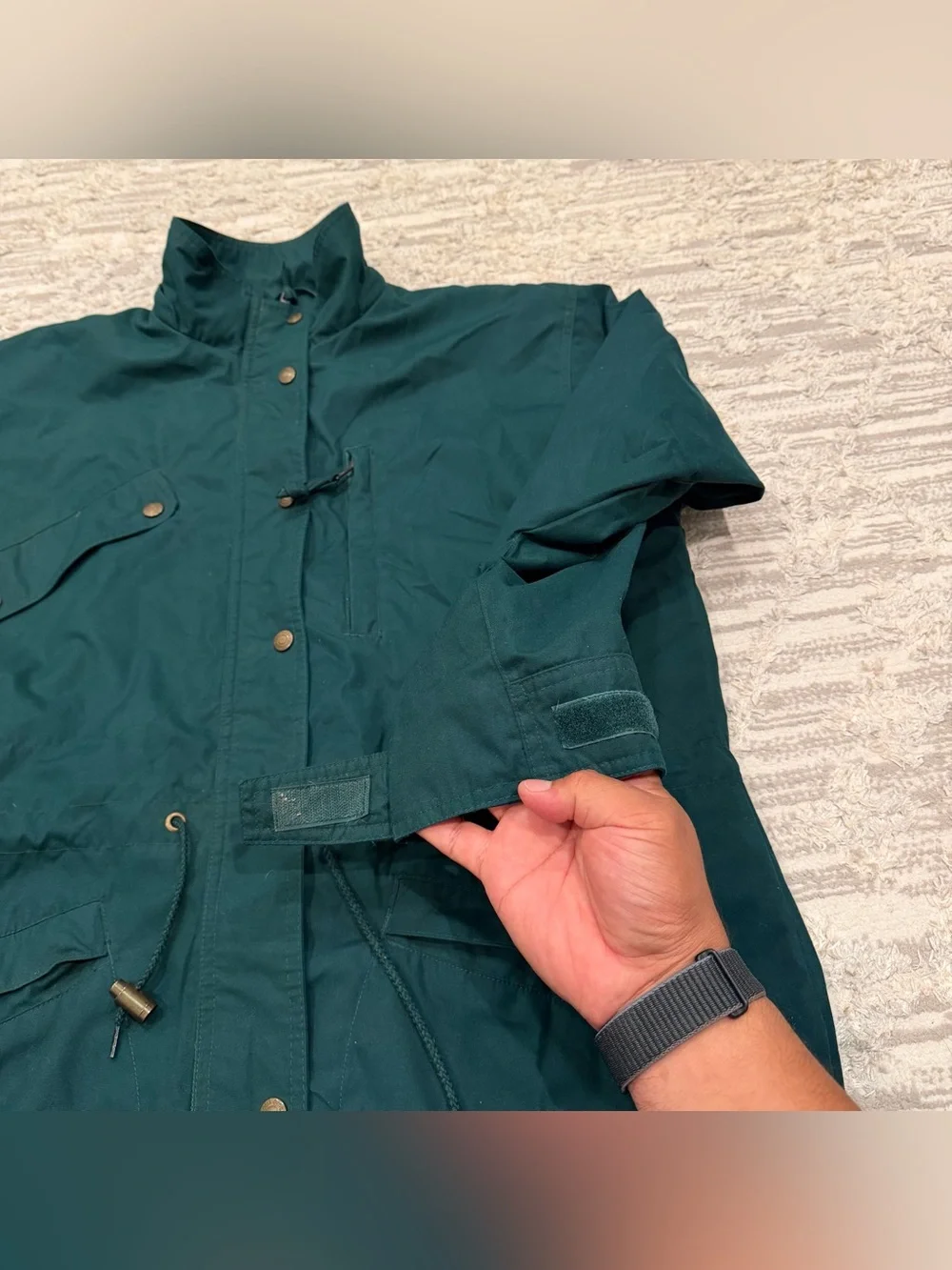 Vintage Eddie Bauer Wool Plaid Lined Chore Coat Men’s Medium Jacket Zip Button